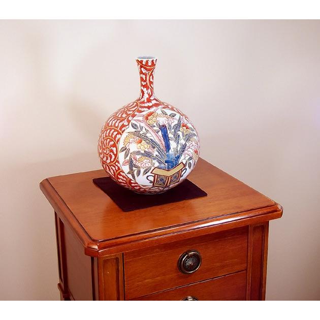 古伊万里様式染錦金彩唐草割花籠図花瓶｜有田焼 陶芸作家　藤井錦彩作_2