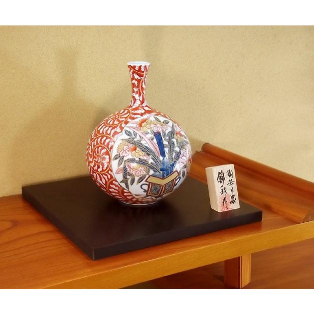 古伊万里様式染錦金彩唐草割花籠図花瓶｜有田焼 陶芸作家 藤井錦彩作