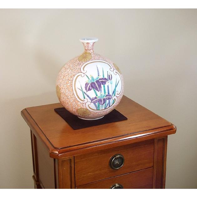 染錦金彩菊唐草割花絵花瓶｜有田焼 陶芸作家 藤井錦彩作