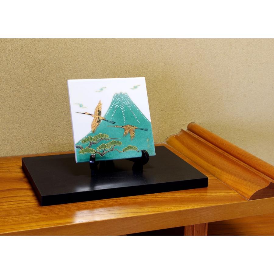春新作の けやき文陶板 富士山陶板 手書き 工芸 富士山 日本の風景