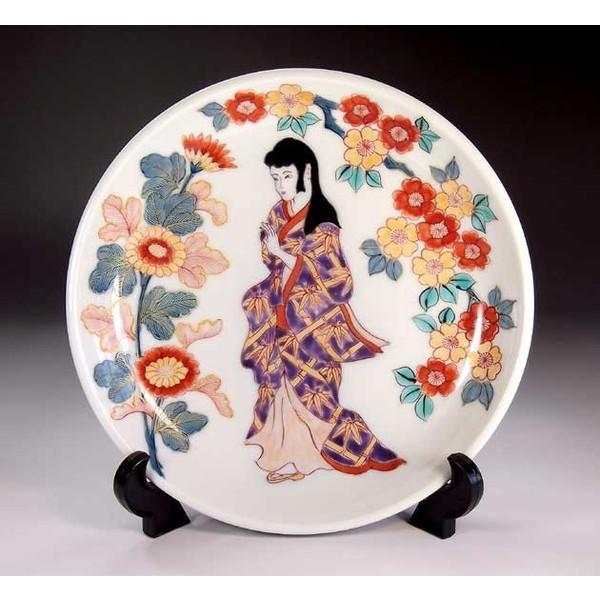 有田焼 古伊万里様式金彩元禄美人画飾り皿｜陶芸作家 藤井錦彩 作