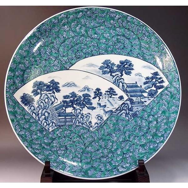 【有田焼】染錦唐草グリーン濃飾り壺(大喜) 有田焼】染錦唐草グリーン濃飾り壺(大喜)