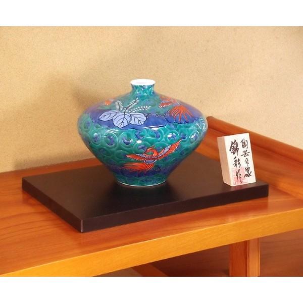 有田焼 染錦鳳凰唐草桐絵花瓶｜陶芸作家　藤井錦彩 【岸岳】 作