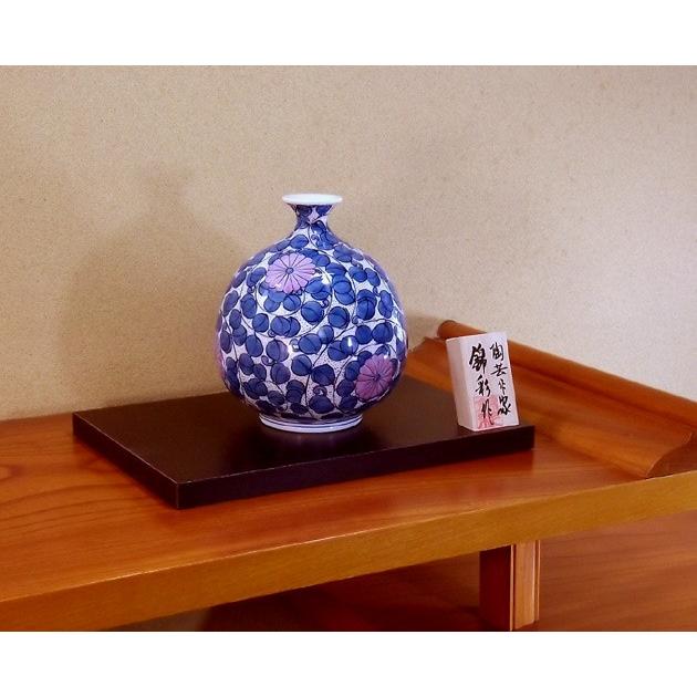 染錦金彩菊唐草文様花瓶｜有田焼 陶芸作家 藤井錦彩作 : 有田焼 藤井錦