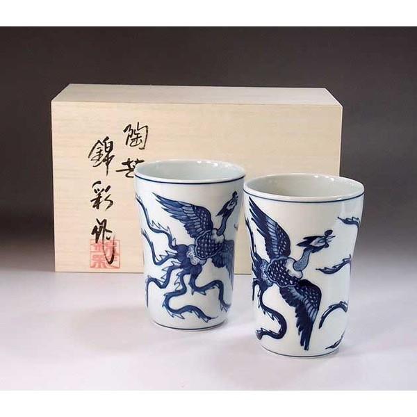 有田焼 染付鳳凰絵蒸留酒優勝杯・西洋ナシ｜陶物作り原作者 藤井錦彩 作 工芸品、民芸品-美術、工芸品