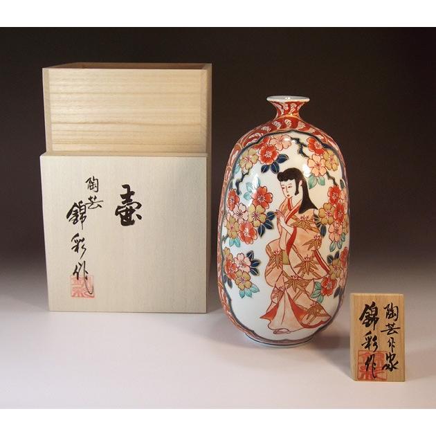 古伊万里 元禄伊万里 染錦 窓絵 富士に千鳥鶴松図 妖怪文 大