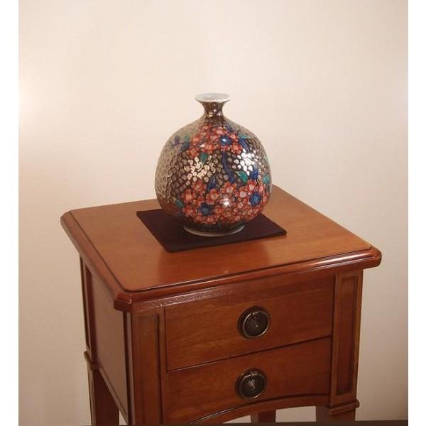 有田焼 プラチナ彩桜絵花瓶｜陶芸作家 藤井錦彩 作 : 有田焼 藤井錦彩