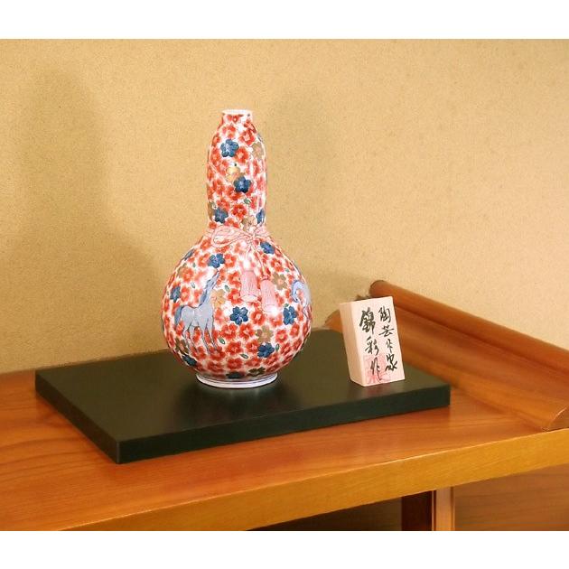 染錦金彩花結び桜馬絵花瓶｜有田焼 陶芸作家　藤井錦彩作_3