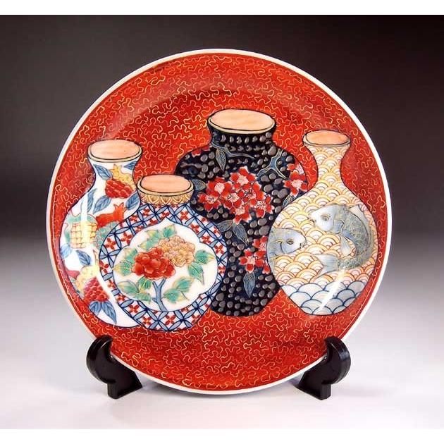古伊万里様式金彩壷尽くし絵飾り皿｜有田焼 陶芸作家 藤井錦彩