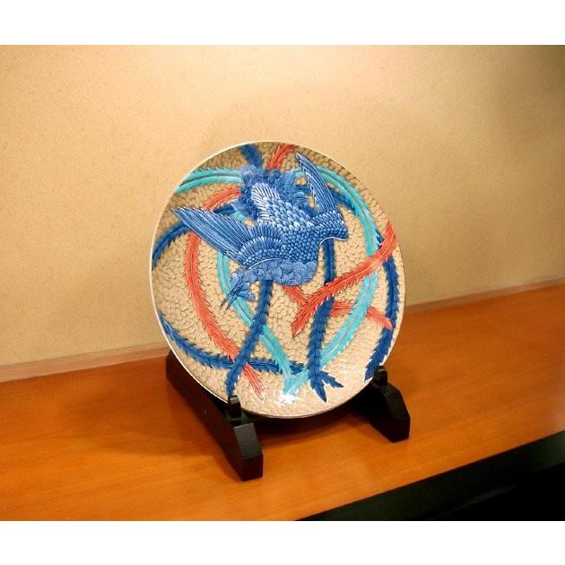 染錦黄金鳳凰絵飾り大皿｜有田焼 陶芸作家 藤井錦彩作 : 有田焼 藤井錦