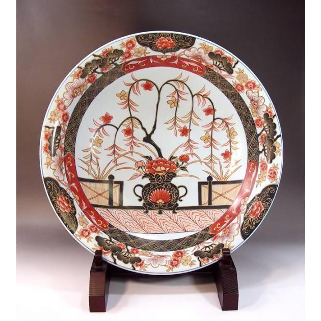 【伊万里焼】有田焼 金彩 花籠文 大皿 飾り皿 碧山作 古伊万里様式金彩花籠絵飾り大皿｜有田焼 陶芸作家 藤井錦彩作