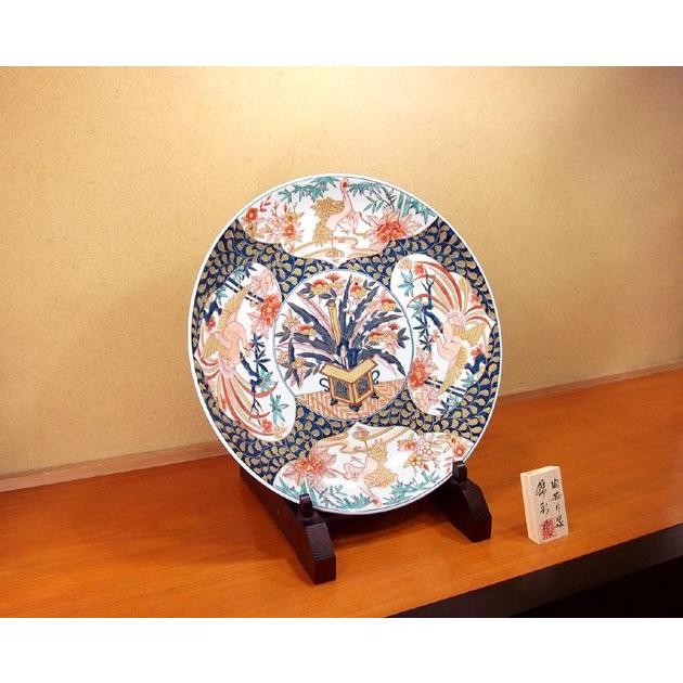 古伊万里様式金彩花鳥絵飾り大皿｜有田焼 陶芸作家 藤井錦彩作 