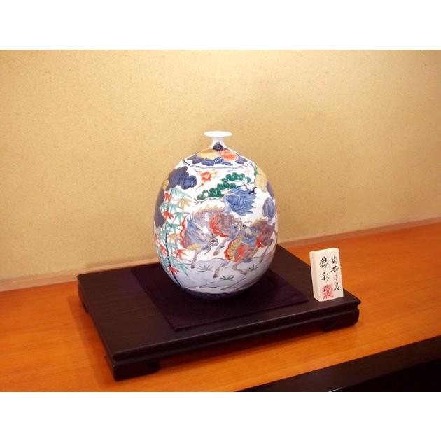 有田焼 古伊万里様式金彩松竹梅麒麟絵花瓶｜陶芸作家 藤井錦彩 作