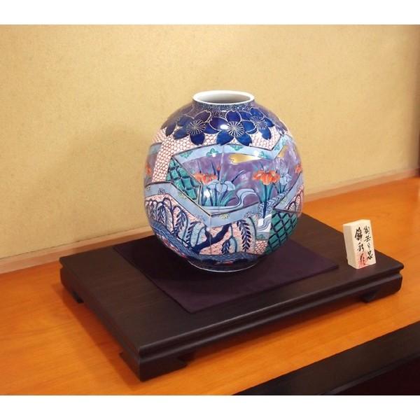 有田焼 染錦金彩元禄屏風絵花瓶｜陶芸作家 藤井錦彩 作 : 有田焼 藤井