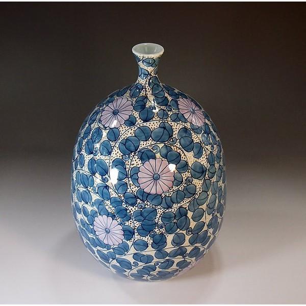 有田焼 染錦金彩菊唐草文様花瓶｜陶芸作家 藤井錦彩 作 : 有田焼 藤井 