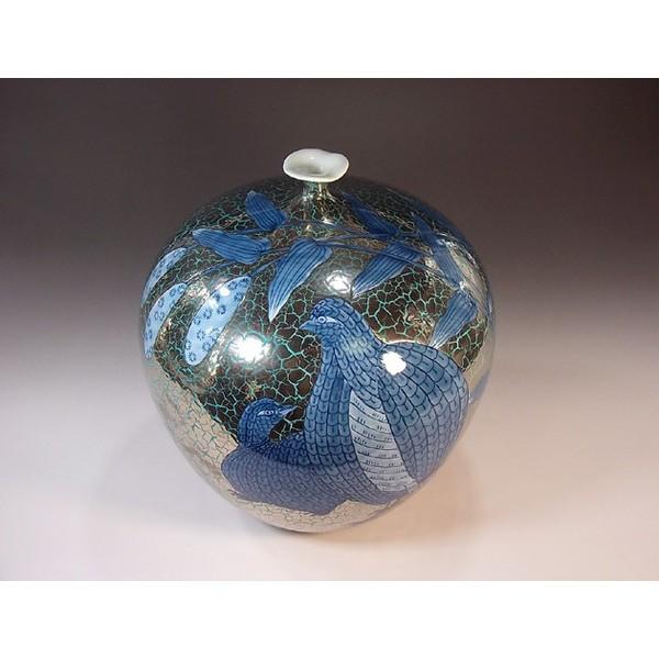 有田焼 染錦蘭絵花瓶｜陶芸作家 藤井錦彩 作 有田焼 染錦花尽くし絵