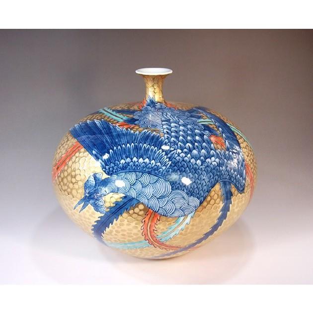 有田焼 黄金鳳凰絵花瓶｜陶芸作家　藤井錦彩 作