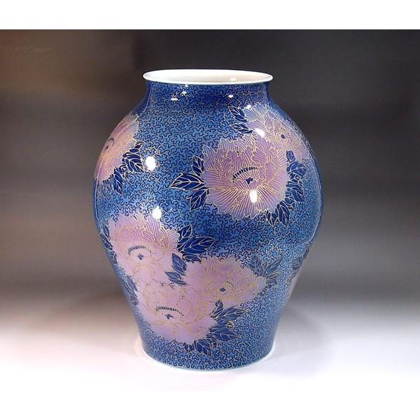 有田焼　金彩釉裏紅牡丹絵花瓶｜陶芸作家　藤井錦彩 作