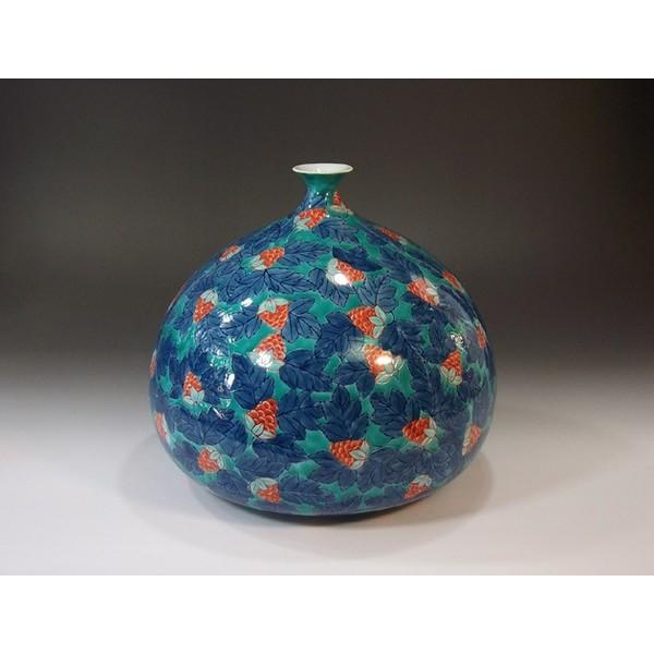 有田焼 染錦野苺絵花瓶｜陶芸作家　藤井錦彩 作