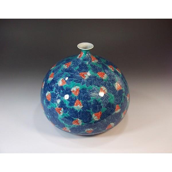 有田焼 染錦野苺絵花瓶｜陶芸作家　藤井錦彩 作