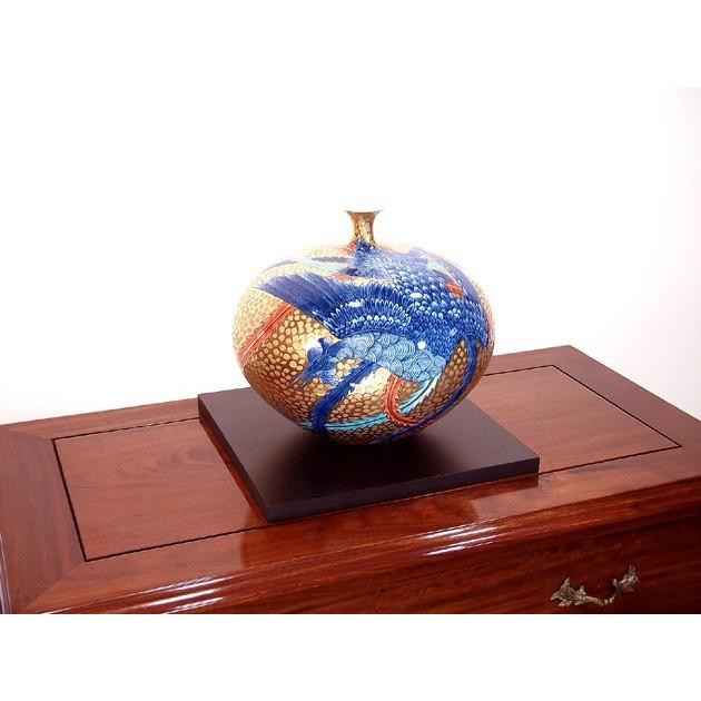 中国 景徳鎮 工芸美術師 許錫媽作 青花釉裏紅花蝶文 景徳鎮花瓶 作家物