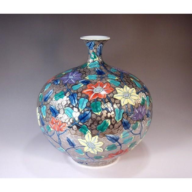 有田焼 プラチナ彩鉄線花絵花瓶｜陶芸作家 藤井錦彩 作