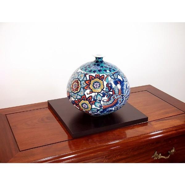 有田焼 染錦牡丹唐草割鳳凰絵花瓶｜陶芸作家 藤井錦彩 作 : 有田焼