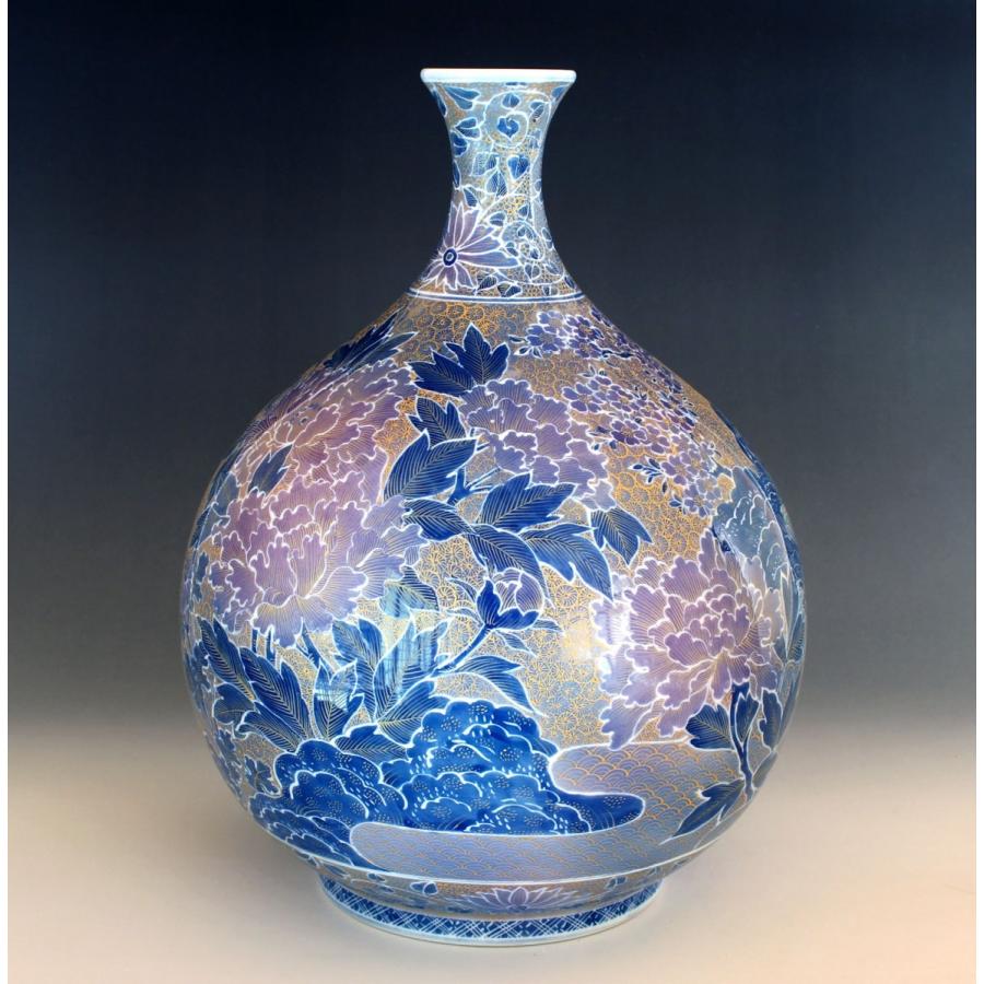 金襴手様式釉裏彩鴛鴦景図花瓶｜有田焼 陶芸作家 藤井錦彩作 : 有田焼