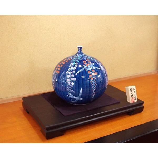 有田焼 色鍋島様式藤絵花瓶｜陶芸作家 藤井錦彩 作