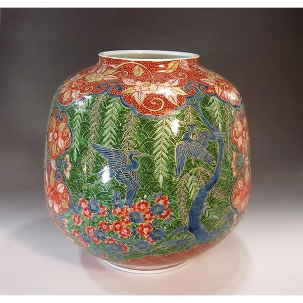 【ART】藤井康二真筆(花瓶のブーケ)6号 有田焼 金欄手様式花鳥図花瓶｜陶芸作家 藤井錦彩 作