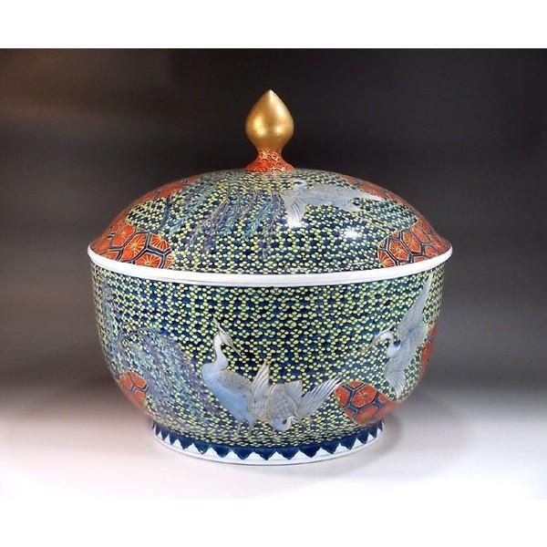 ◇◇ 林九郎作 ◇◇ 八角鉢 金唐草花篭図 金彩 有田焼