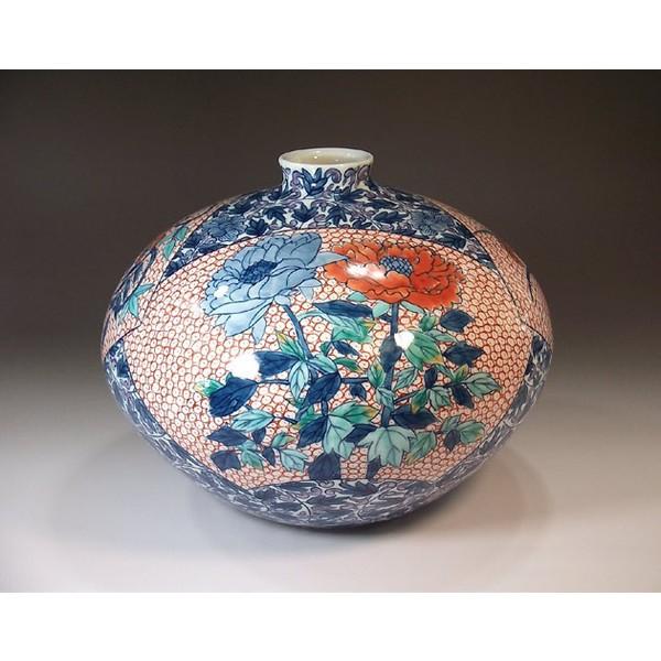 有田焼 染錦唐草扇割花絵花瓶｜陶芸作家 藤井錦彩 作【公式通販】