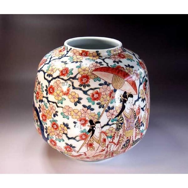 琉球とみしろ焼 陶器花瓶 壺丸型直径32cm 伝統工芸品ビンテージ