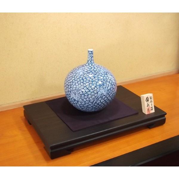 有田焼 染付鹿紅葉絵花瓶｜陶芸作家　藤井錦彩 作_3