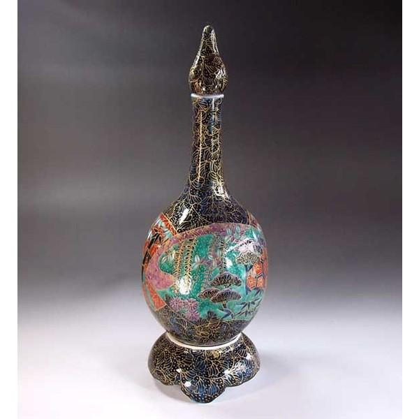 有田焼 古伊万里様式金欄手花文様飾り壺｜陶芸作家 藤井錦彩 作