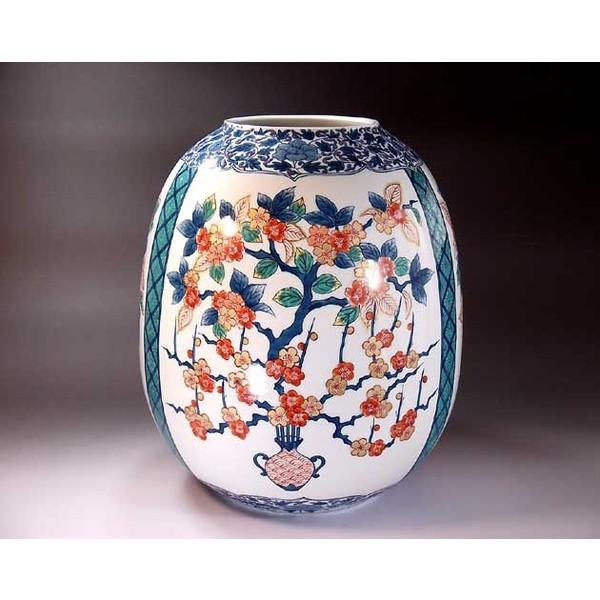 有田焼 色鍋島様式唐草割花篭絵花瓶｜陶芸作家　藤井錦彩 作
