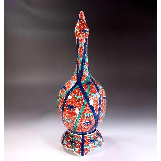 色鍋島、壺 色鍋島様式竹林絵飾り壺｜有田焼 陶芸作家 藤井錦彩作 : 有田焼 藤井錦