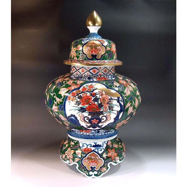 金襴手花篭図飾り沈香壺｜有田焼 陶芸作家　藤井錦彩作