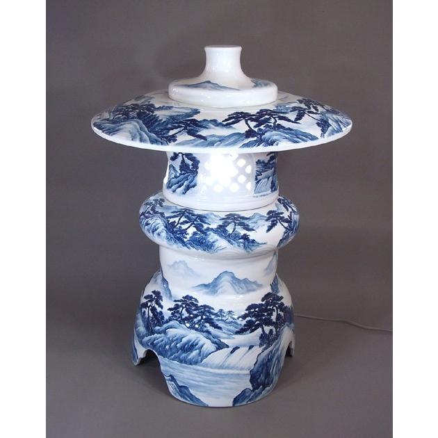 染付山水画灯籠｜有田焼 陶芸作家　藤井錦彩作
