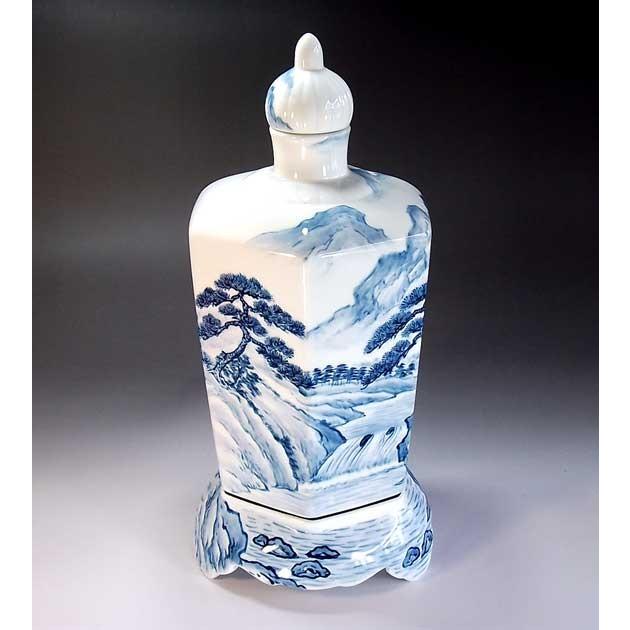 有田焼　壺 美品】有田焼 秀峰作 蓋付き六角壺 飾り壺 - メルカリ