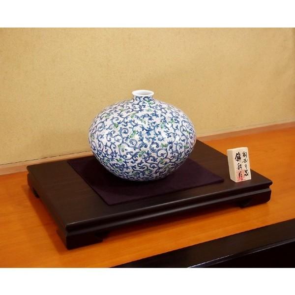 有田焼 藤井錦彩 染錦 桜絵 菖蒲絵 扇割 美術品 鶴首 花瓶 共箱 2393 有田焼 藤井錦彩 染錦 桜絵 菖蒲絵 扇割 美術品 鶴首 花瓶 共