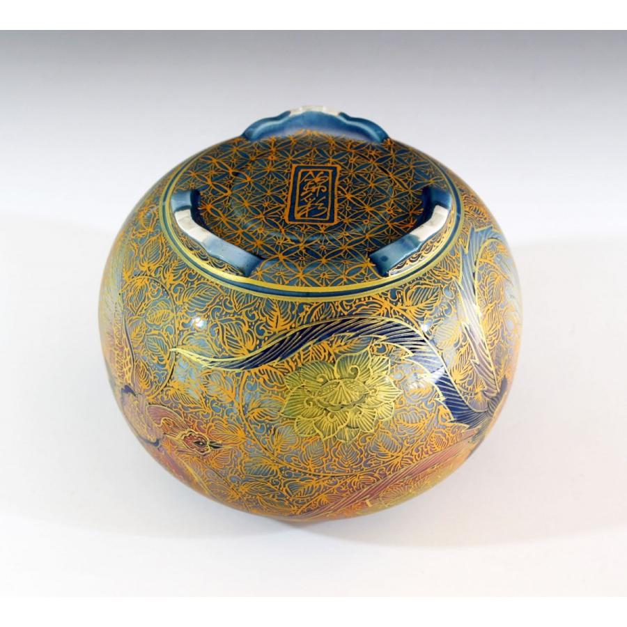 有田焼　古作　伊万里　金襴手　錦手　鳳凰　花鳥　吉祥図　大花瓶　極密画　名品 有田焼 松右衛門窯 金襴手『龍鳳凰大花瓶』 | 東京書芸館公式通販