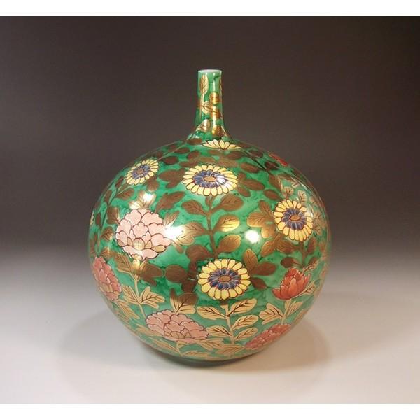 有田焼 染錦金彩菊牡丹絵花瓶｜陶芸作家　藤井錦彩 作