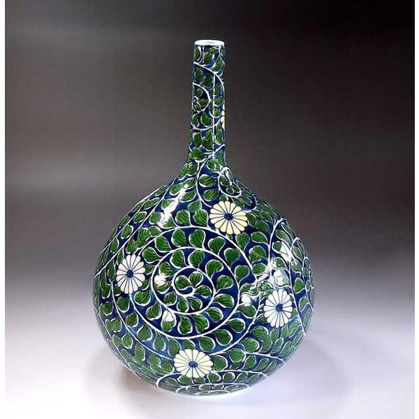 有田焼 染錦金彩唐草蝶絵花瓶｜陶芸作家 藤井錦彩 作 花瓶・花器