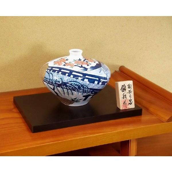 有田焼 染錦金彩江戸文様花瓶｜陶芸作家 藤井錦彩 作 : 有田焼 藤井錦
