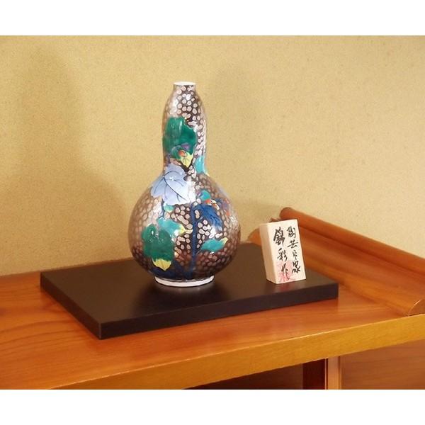 有田焼 染錦プラチナ彩秋海棠絵花瓶｜陶芸作家　藤井錦彩 作_3