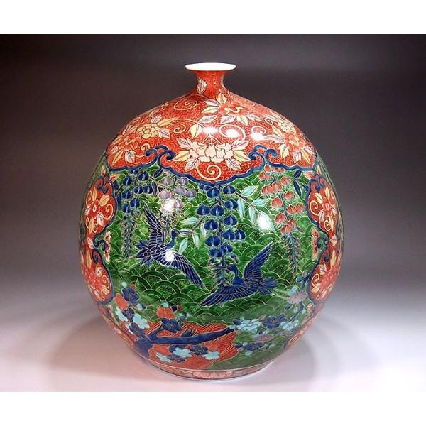 有田焼 金彩花鳥図花瓶｜陶芸作家 藤井錦彩 作 : 有田焼 藤井錦彩窯