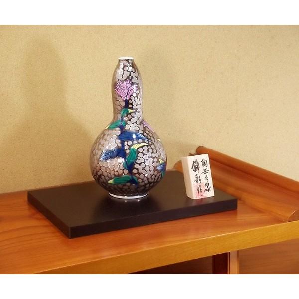 有田焼 染錦プラチナ彩不如帰絵花瓶｜陶芸作家 藤井錦彩 作 【公式通販】