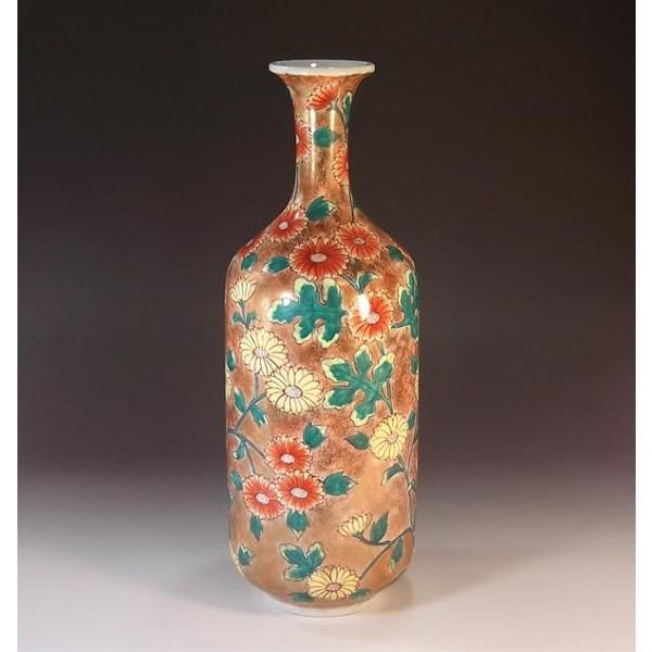 全日本送料無料 有田焼 伝統工芸 手造り総手描きの高級陶器花瓶 染錦金彩菊絵花瓶 陶芸作家 作 藤井錦彩 コレクション 趣味 International Moduling Com