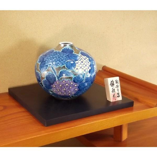 有田焼 染錦プラチナ彩紫陽花絵花瓶｜陶芸作家 藤井錦彩 作